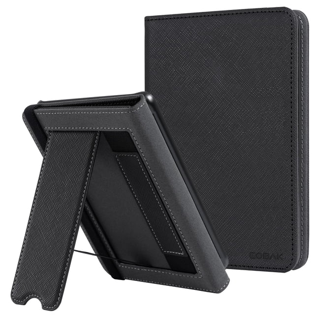 Funda de piel sintética CoBak para 6 lectores de libros electrónicos con función de encendido/apagado automático, color negro
