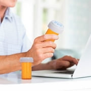 FuStone Child Resistant & Easy Open Pill Organizer with 12 Empty Pill Bottles, Orange (12 Pack)