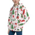 thumbnail image 2 of Honeii Gnomes Merry Christmas Pattern Long-Sleeve Hooded Sweatshirt Pullover Hoodie for Boys and Grils-Small, 2 of 6