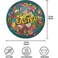 thumbnail image 2 of SKYSONIC Easter Bunny Eggs Round Placemats for Dining Table Non-Slip Heat-Resistant Polyester Table Mats Set of 4 Washable Table Mats for Kitchen Dining Table Decoration, 2 of 5
