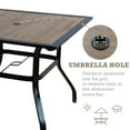 thumbnail image 5 of Kozyard 37" x 37" Patio Dining Table - Outdoor Dining Set for 4, Perfect for Backyard & Patio Dining, Outdoor Patio Table with Umbrella Hole, Square Patio Table Design (Black), 5 of 5