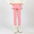thumbnail image 5 of 3-11Y Kids Baby Girls Footless Fleece Lined Warm Thick Leggings with Ruffle Tutu Skirt Pants, 5 of 13