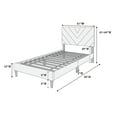 thumbnail image 3 of Poundex Adjustable V-Stitch Headboard Twin Bed Frame in Gray Velvet, 3 of 3