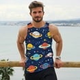 thumbnail image 6 of Picia Planets and Stars Printed Men’s Performance Tank, Men's Workout Tank Top Moisture-Wicking Tank Top Muscle tee, Breathable Workout Shirt-4X-Large, 6 of 7