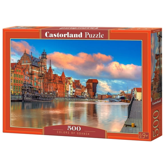 500 Piece Jigsaw Puzzle, Colors of Gdansk, Poland, Historical puzzle, Waterline, Adult Puzzle, Castorland B-53933