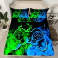 thumbnail image 2 of Erosebridal Teen Video Game Sheet Set Twin,Blue Greeen Bedding Sets Twin Size,Gamepads Gamer Twin Sheet Sets,Super Cozy Gradient Bedroom Decoration,3pcs, 2 of 7