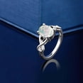 thumbnail image 4 of Gem Stone King 0.66 Ct Oval Cabochon White Simulated Opal Black Diamond 925 Sterling Silver Ring (Size 5), 4 of 4