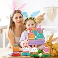 thumbnail image 2 of CY5O5ee Happy Easter Honeycomb Centerpieces for Table Decorations 9PCS Rabbit Easter Egg Table Signs for Spring Easter Birthday Anniversary Party Supplies, 2 of 6