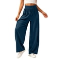 thumbnail image 5 of YABCSAZ Women's Barrel Pants Solid Color Wide Leg Pants Elastic Waist Pants Casual Pants with Pockets for Summer Travel Loose Baggy Trousers, Gifts for Women, 5 of 8