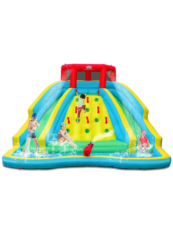 Gymax Inflatable Mighty Water Slide Park Bounce Splash Pool Without Blower