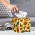 thumbnail image 6 of Yiaed Romantic Elegant Sunflower Print Tissue Box Cover, PU Leather Decorative Organizer for Tabletop, Bathroom, Car, Office Creative Decorative, 6 of 7