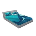 thumbnail image 2 of Ambesonne Ocean Fitted Sheet & Pillow Sham Set, Sailor Whale with Rays, Queen, Blue and White, 2 of 2