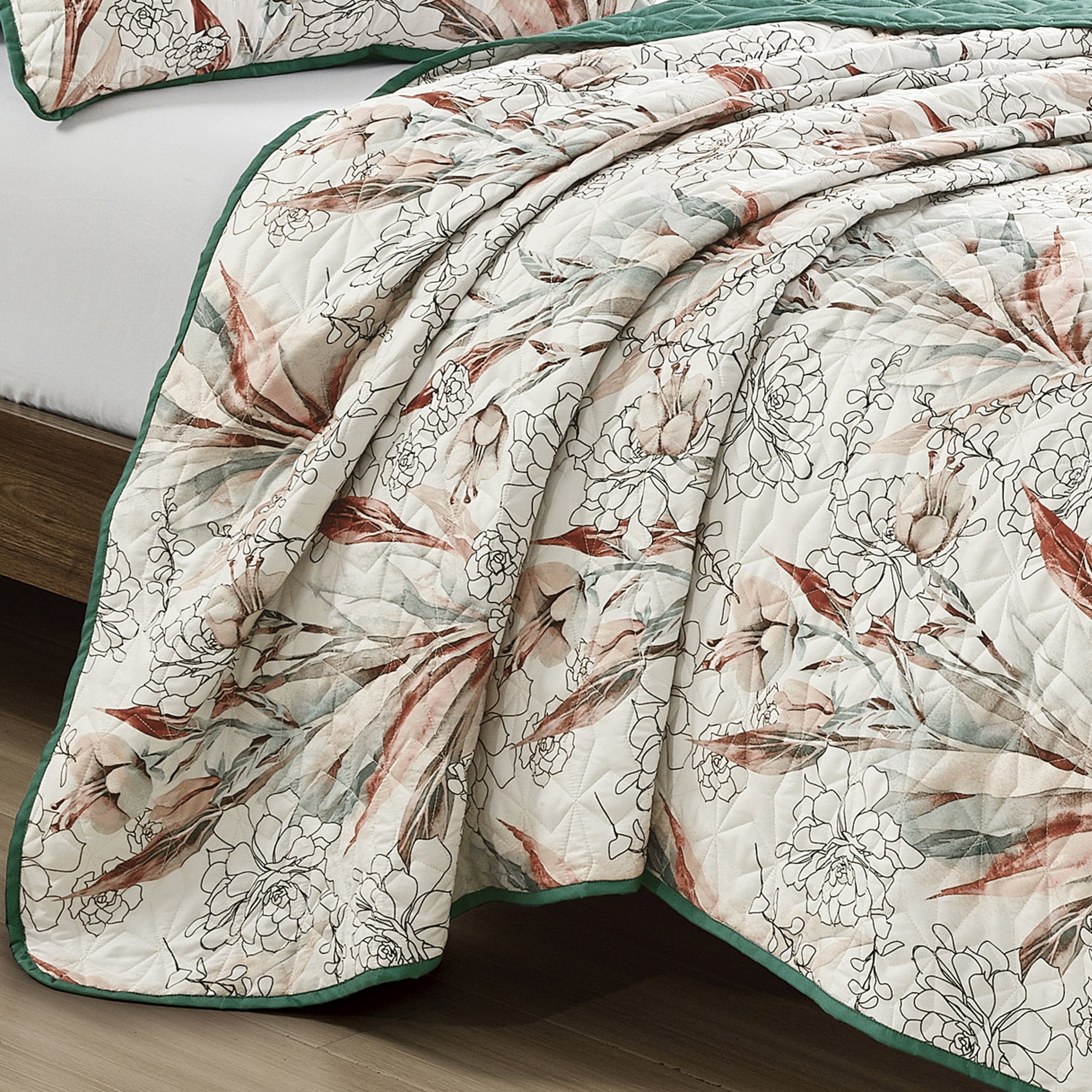 Evjk 3-Piece Decorative Lightweight Bedspread Set – Durable, Microfiber with Decorative Print, King