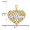 thumbnail image 3 of FB Jewels 10K Yellow and Rose Two Tone Gold Two Tone Wht Grandma In Filigree Heart with Pink Heart Accent Tri-Color Pendant, 3 of 4