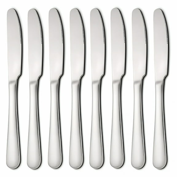 ACDANC Butter Knives Set of 8 Dinner Knives Butter Spreader Stainless Steel Flatware Table Knife for Dessert and Steak 9.2''