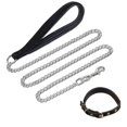 thumbnail image 1 of Chain Link Dog Leash Anti Chew Strong Anti Bite Dog Leash Comfortable Soft Padded Handle For Medium Large Dogs, 1 of 5