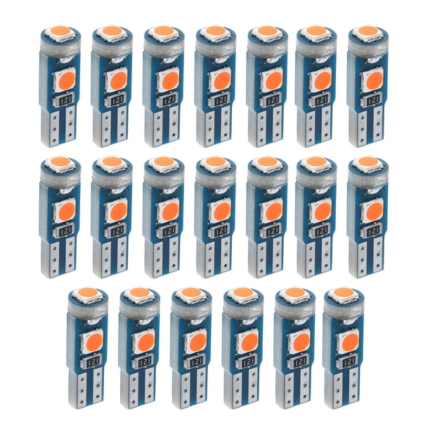 Bombillas LED T5 Universal, DC 12V 3030 3SMD, Luz Amarillo, para Tablero de Instrumentos de Coche, 1 Juego (20 Piezas)