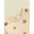 thumbnail image 5 of Toddler Baby Girl Halloween Outfit Pumpkin Ruffle Sweatshirt Pullover Tops Elastic Jogger Pants Set Fall Winter Clothes, 5 of 8