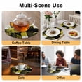 thumbnail image 2 of Yellow Black Round 15 Inch Placemats Set of 4, Modern Abstract Art Botanical HeatResistant Non Slip Place Mats for Dining Table, Wipeable Braided Kitchen Table Mats for Housewarming, 2 of 9