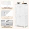 thumbnail image 3 of ADVWIN Large Storage Cabinet with 4 Doors & Adjustable Shelves, Free Standing Floor Cabinet for Bathroom, Kitchen, Pantry, Office, Entryway, White, 3 of 8