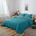 thumbnail image 2 of DOMDEC Goose Down Alternative Comforter Set - 3 Piece Set - All Seasons - King Size, Blue and Light Blue, 2 of 3