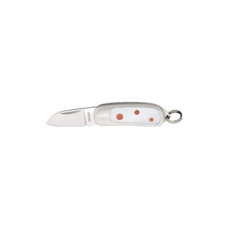 Moki Knives 107AP Mini Pendant Small Folder Pocket Knife with White Mother of Pearl Insert Inlaid w Multi-Colored
