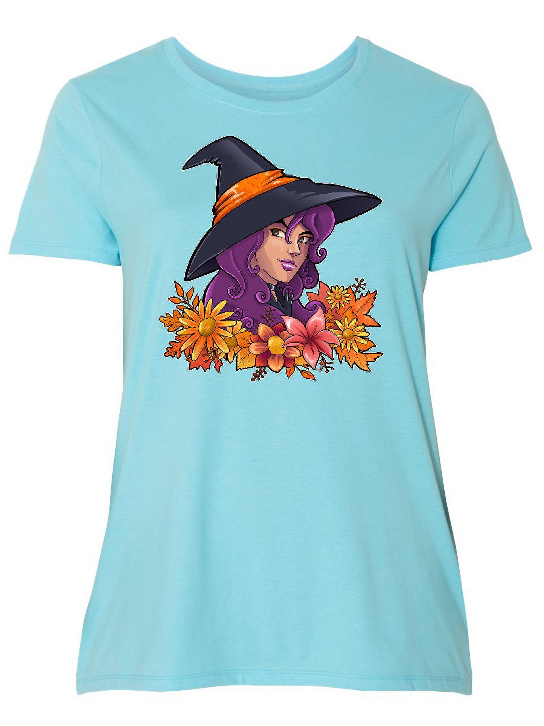 Inktastic Witch with Autumn Flowers and 