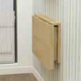 thumbnail image 2 of Mesa plegable de madera maciza montada en la pared, soporte Triangular, mesas impermeables y resistentes a las manchas, fáciles de limpiar, 2 of 4