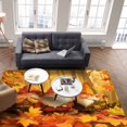 Area Rug Indoor Carpet, Thanksgiving Day Fall Gnomes Maple Leaves Trees