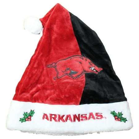 - Arkansas Razorbacks 2017 NCAA Basic Logo Plush Christmas Santa Hat