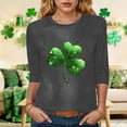thumbnail image 2 of felwors St Patty's Day Shirt Women 2025 Casual Plus Size 3/4 Sleeve Irish Clover Shirts Funny Saint Patrick's Tunic Tops (Dark Gray, XL), 2 of 7