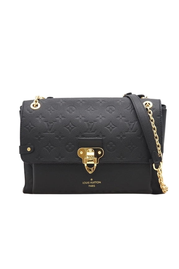 Pre-Owned LOUIS VUITTON Empreinte Vavin PM M44151 Shoulder Bag in Black Calfskin Leather for...