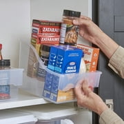 (2 pack) Mainstays 2-Tier Medium Clear Plastic Bin, Multi-Purpose Kitchen Storage and Organization Solution, Well Suited to Storage and Transport