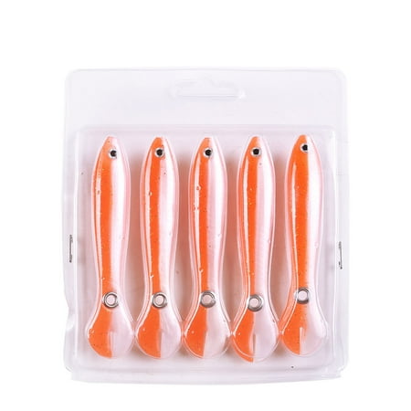 TTUHYWXI Fishing Lures Skirt Tail Octopus Head Bait Soft Lures Glow Skirt Trout Bass Fishing Baits Craw Tail Bait Worm Lure Swimbaits Tubes Baits Kit E One Size