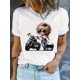 thumbnail image 1 of Women's Casual Crew Neck T-Shirt with Cartoon Motorcycle Graphic, Cotton 100% Knit Fabric, Short Sleeve Summer & Spring Top, All-Season Fashion Clothing, Everyday Tshirt | Crew Neck Shirt | Glossy Fi, 1 of 6