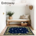 thumbnail image 3 of ODIKA 4'x6' Machine Washable Non-Slip Area Rug, Elegant Snowfall Midnight Celebration Artisan Creation High Traffic Rug with Pad, Blue, 628307, 3 of 8