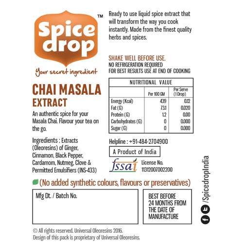 Spice Drop Chai Masala Liquid Spice, 0.17 fl oz