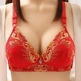 thumbnail image 3 of Gyexs Women's Embroidered Floral Push Up Bra Comfortable Support Thin Fashionable Design Sports Bras for Women, Watermelon Red, Size 42, 3 of 3