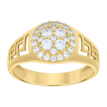 10kt Real Yellow Gold Mens Cubic-Zirconia Fashion Ring
