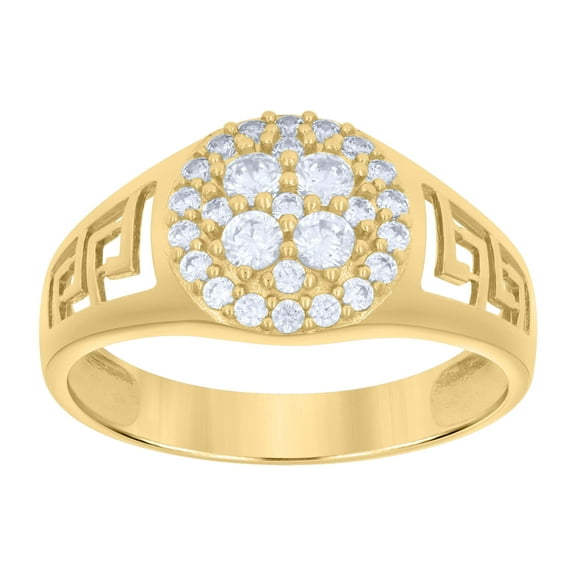 10kt Real Yellow Gold Mens Cubic-Zirconia Fashion Ring