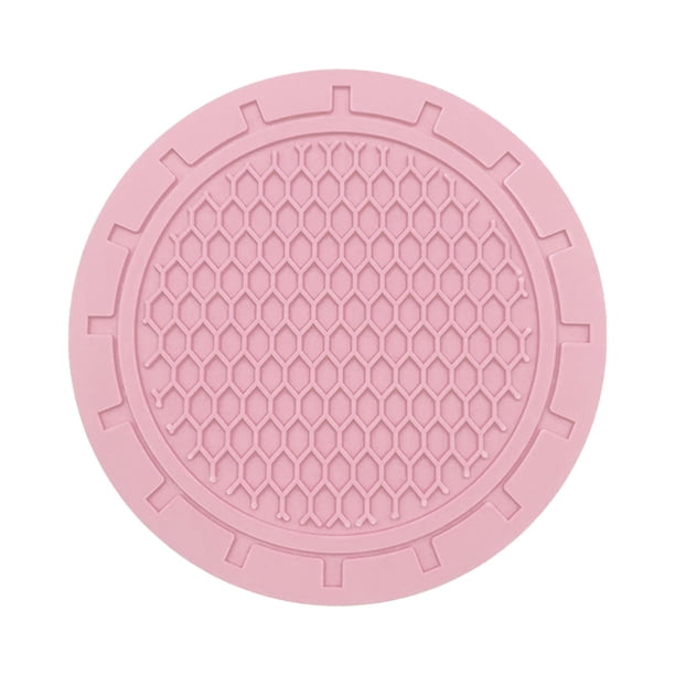 Alfombras de Caucho para Coches,2Pc Honeycomb Car Water Mat Color Sólido de Tapicera de Aislamiento Térmico,Antideslizante Car Cup Holder Mat Decor,Tapicera de Color de Agua,,