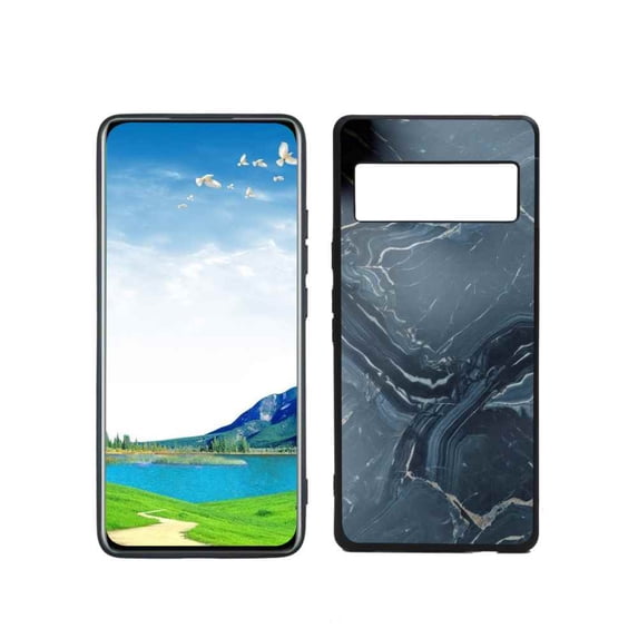 Dark-Marble-Stone-204 Phone Case, Degined for Google Pixel 6 Pro(2021) Case Men Women, Flexible Silicone Shockproof Case for Google Pixel 6 Pro(2021)