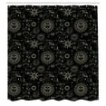 thumbnail image 2 of Ambesonne Astrology Shower Curtain, Engraved Zodiac Symbols, 69"Wx84"L, Dark Grey and Pale Mustard, 2 of 4