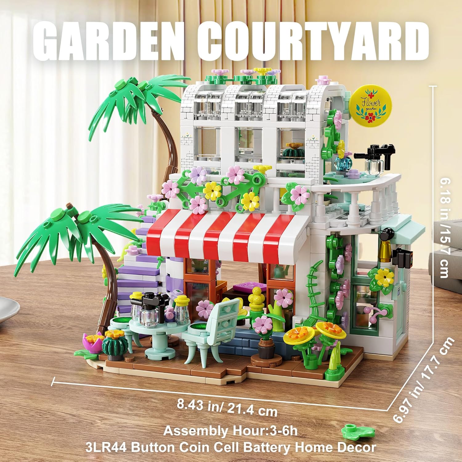 Remocguys Flower House Building Set with LED Compatible with Lego Garden for Adults Kids 705Pcs
