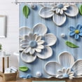 thumbnail image 7 of Tarmeek Floral Shower Curtain 90x180cm Polyester Waterproof Bath Curtain Washable Quick Dry Mildew Resistant Bathroom Accessory for Tub Hotel, 7 of 7