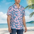 thumbnail image 3 of Fuzoiu Orchids Flowers Print Hawaiian Shirt for Men, Summer Beach Casual Short Sleeve Button Down Shirts, Men’s Beach Summer Shirts with Pocket,3X-Large, 3 of 7