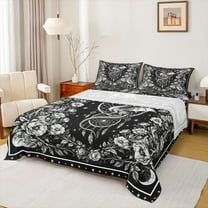 Homewish Female Men Animal Magical Dragon Twin Sheet Sets 3pcs,Abstract Bohemian Dreamcatcher Twin Fitted Sheet Microfiber,Retro Vintage Aesthetic Flowers Breathable Flat Sheet