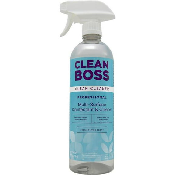 Cleanboss B3181532 Multi-Surface Disinfectant & Cleaner Fresh Thyme 24 oz Spray Bottle - Case of 12