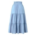 thumbnail image 3 of Summer Skirts For Women Vacation Boho Floral Tiered Maxi Skirt Drawstring High Waisted Flowy Ruffle A Line Skirt Womens Tie Skirt Sexy Plaid Skirts for Women Wrap Skirt for Women plus Size Maternity, 3 of 4