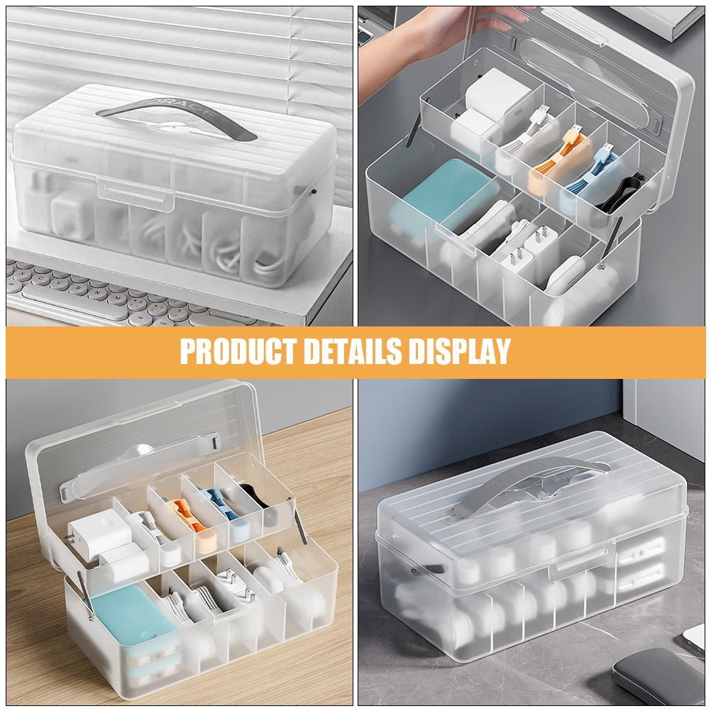 NUOLUX Transparent Computer Cord Organizer Box with Cover for Home Use